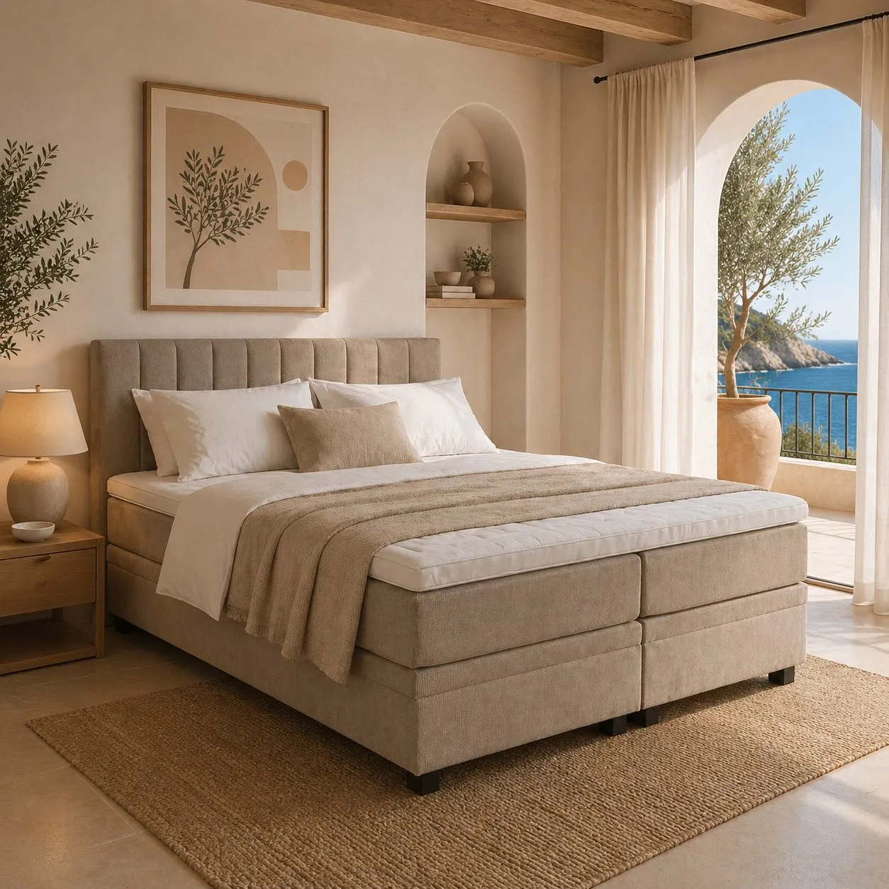 Boxspring met opbergruimte onder het bed